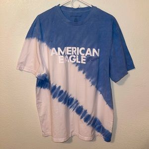 AE Cotton Tie Dye Tee/T-shirt Short Sleeve Blue White XL